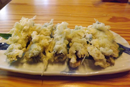 ねぎ味噌の大葉巻き天ぷら